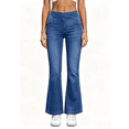 thumbnail image 1 of Busydd Stretchy Jeans for Women Trendy Solid Color Flare Jeans Casual High Waisted Women's Pants with Pockets XL, 1 of 10