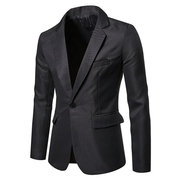 Busydd Suit Jacket for Men Stylish Formal Solid Color Suit Jacket Casual Turndown Collar One Button Blazer Slim Lightweight Long Sleeve Business Prom Coat Men's Sport Coats & Blazers