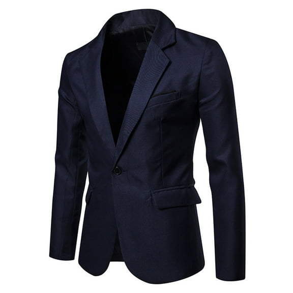 Busydd Suit Jacket for Men Stylish Formal Solid Color Suit Jacket Casual Turndown Collar One Button Blazer Slim Lightweight Long Sleeve Business Prom Coat Men's Sport Coats & Blazers
