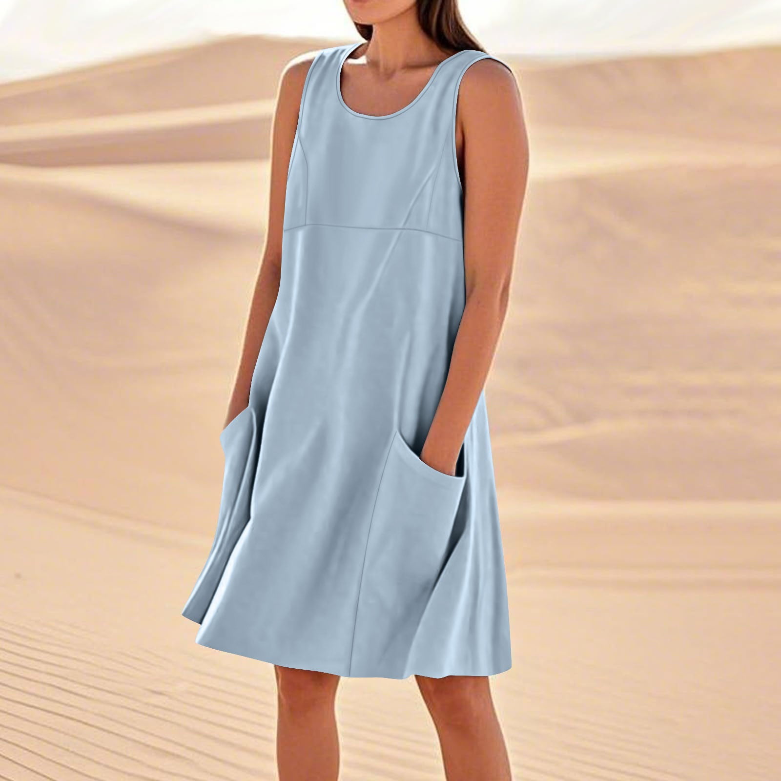 Casual Cotton Linen Mini Dress