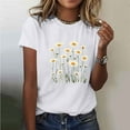 thumbnail image 1 of Busydd Summer Tops for Women Trendy Sunflower Graphic Tees Comfortable Breathable Cotton Tshirts Shirts for Women Casual Round Neck Short Sleeve Going Out Tops M, 1 of 5
