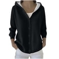 thumbnail image 1 of Busydd Sweaters for Women Trendy Casual Long Sleeve Button Knit Womens Sweater Comfortable Fall Winter Hooded V Neck Sweaters for Women XL, 1 of 6