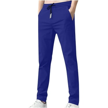 Busydd Sweatpants for Men Plus Size Pants M-5XL Solid Color Drawstring Casual Pants Comfortable Elastic Waist Jogger Trousers with Pockets