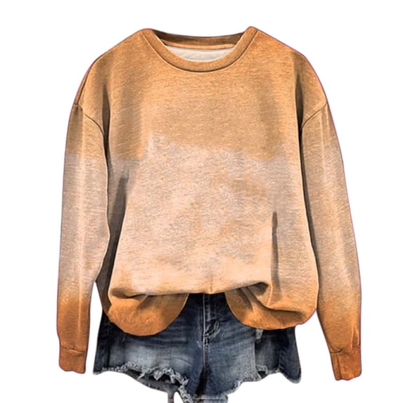 Busydd Sweatshirt for Women Gradient Color Crewneck Sweatshirt Loose Oversized Fall Sweatshirts Fashion Casual Pullover Sweatshirt Long Sleeve Shirts for Women