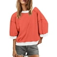 thumbnail image 1 of Busydd Sweatshirts for Women Casual Colorblock Patchwork Crewneck Sweatshirt Fashion 3/4 Length Sleeve Pullover Tops Comfy Versatile Fall Sweatshirt L, 1 of 8