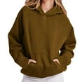 thumbnail image 1 of Busydd Sweatshirts for Women Casual Solid Color Hooded Sweatshirt Fashion Loose Long Sleeve Pullover Tops Comfy Fleece Fall Hoodies with Pockets S, 1 of 6