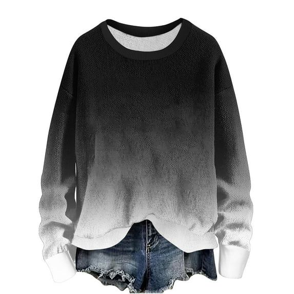 Busydd Sweatshirts for Women Crewneck Long Sleeve Sweatshirt Trendy Color Block Knit Ribbed Pullover Sweatshirts Casual Oversized Fall Pullover Tops