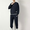 thumbnail image 1 of Busydd Sweatsuits for Men Casual Solid Color 2 Piece Set for Men Long Sleeve Crewneck Sweatshirts and Joggers Sweatpants Comfy Mens Sweatsuit, 1 of 3