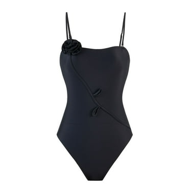 Busydd Swim Suits for Women Tummy Control One-Piece Swimsuits Solid Color Straps Monokini Swimsuits for Women Daily Bathing Suits