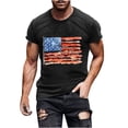 thumbnail image 1 of Busydd T Shirts for Man 4th of July Casual Comfy Lightweight Cotton T Shirts Round Neck Short Sleeve Summer Tops Trendy USA Flag Print Patriotic Independence Day Tees, 1 of 5