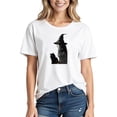 thumbnail image 1 of Busydd T Shirts for Women Trendy Cotton Halloween Graphic Tees for Women Casual Comfortable Round Neck Womens T Shirts Breathable Lightweight Short Sleeve Halloween Costumes XXL, 1 of 3