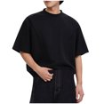 thumbnail image 1 of Busydd T Shirts for Man Casual Stylish Solid Color Cotton T Shirts for Men Round Neck Short Sleeve Summer Tops Loose Comfortable Tee Tops, 1 of 5
