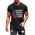 thumbnail image 1 of Busydd T Shirts for Man Round Neck Short Sleeve Independence Day Tops 4th of July American Flag Print Patriotic Tees Casual Comfy Cotton Summer Tops, 1 of 5