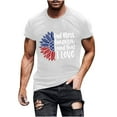 thumbnail image 1 of Busydd T Shirts for Man Round Neck Short Sleeve Independence Day Tops 4th of July American Flag Print Patriotic Tees Casual Comfy Cotton Summer Tops, 1 of 5