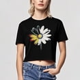 thumbnail image 1 of Busydd T Shirts for Women Casual Short Sleeve Summer Tops for Women Trendy Round Neck Crop Tops for Women Comfy Cotton Graphic Tees XL, 1 of 6
