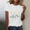 thumbnail image 1 of Busydd T Shirts for Women Trendy Crew Neck Print Graphic Tees Casual Summer Short Sleeve Going Out Tops 2XL, 1 of 5