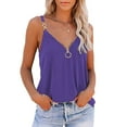 thumbnail image 1 of Busydd Tank Top for Women Casual Solid Color Spaghetti Strap Womens Tops Trendy Sleeveless Zipper Summer Tops Comfortable V Neck Camisole Tops for Women, 1 of 6