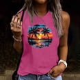 thumbnail image 1 of Busydd Tank Top for Women Fashion Floral Print Summer Tops Casual Hawaiian Round Neck Sleeveless Tops for Women Comfy Breathable Cotton Camisole Tops 2XL, 1 of 4