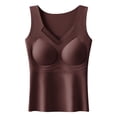 thumbnail image 1 of Busydd Tank Top for Women Built in Bra Casual Comfy Solid Color Women's Thermal Underwear Sleeveless Round Neck Womens Undershirts 3XL, 1 of 6