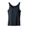 thumbnail image 1 of Busydd Tank Top for Women Built in Bra Comfy Breathable Solid Color Womens Undershirts Casual Round Neck Sleeveless Women's Tops M, 1 of 7