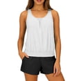 thumbnail image 1 of Busydd Tankini Swimsuits for Women with Built in Bra Fashion Solid Color 2 Piece Swimsuit for Women Round Neck Sleeveless Ribbed Tops and Shorts Swimwear for Beach M, 1 of 7