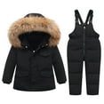 thumbnail image 1 of Busydd Toddler Snow Suit Unisex Infant Baby Clothes 1-6 Years Long Sleeve Solid Color Outdoor Ski Jacket and Jumpsuit Set Winter Warm Baby Outfits, 1 of 5