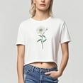 thumbnail image 1 of Busydd Tshirts Shirts for Women Casual Short Sleeve Cotton Summer Tops Trendy Round Neck Crop Tops for Women Comfy Breathable Graphic Tees M, 1 of 6