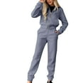 thumbnail image 1 of Busydd Two Piece Sets for Women Solid Color Track Suits Long Sleeve Zip Up Hoodies and Sweatpants with Pockets Sweatsuits Sets Casual Fall Vacation Travel Outfits for Women, 1 of 9