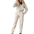 thumbnail image 1 of Busydd Two Piece Sets for Women Solid Color Track Suits Long Sleeve Zip Up Hoodies and Sweatpants with Pockets Sweatsuits Sets Casual Fall Vacation Travel Outfits for Women, 1 of 9