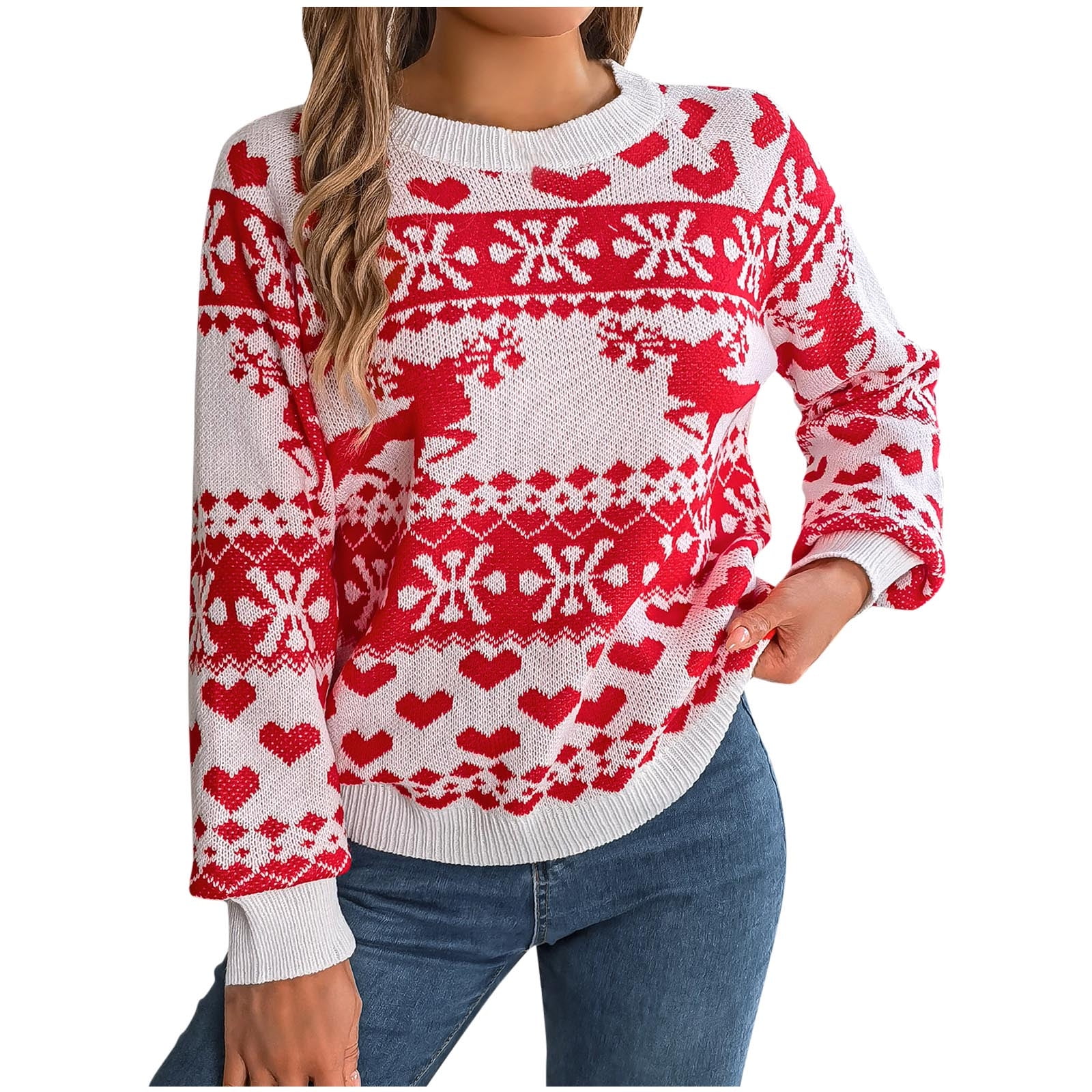 Busydd Ugly Christmas Sweaters for Women Fashion Fall Xmas Print