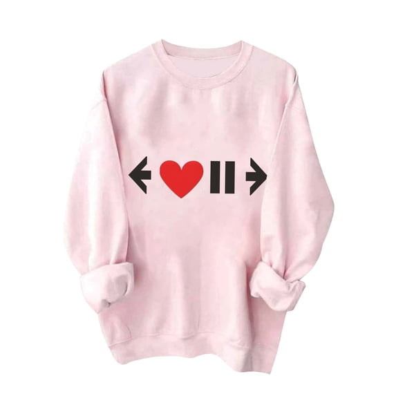 Busydd Valentine Sweatshirts for Women Trendy Crewneck Love Heart Sweatshirt Casual Lightweight Long Sleeve Pullover Tops Holiday Valentines Day Gifts