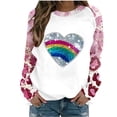 thumbnail image 1 of Busydd Valentine Sweatshirts for Women Trendy Long Sleeve Round Neck Love Heart Sweatshirt Casual Lightweight Pullover Tops Holiday Valentines Day Gifts, 1 of 4