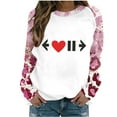 thumbnail image 1 of Busydd Valentine Sweatshirts for Women Trendy Long Sleeve Round Neck Love Heart Sweatshirt Casual Lightweight Pullover Tops Holiday Valentines Day Gifts, 1 of 4