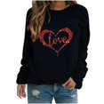 thumbnail image 1 of Busydd Valentine's Day Shirts for Women Fashion Love Heart Print T-Shirts Casual Versatile Round Neck Spring Tops Long Sleeve Valentines Going Out Tops, 1 of 3