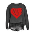 thumbnail image 1 of Busydd Valentine's Day Sweatshirt for Women Fashion Love Heart Print Pullover Tops Casual Loose Long Sleeve Crewneck Valentines Sweatshirts Valentines Day Gifts for Women, 1 of 4