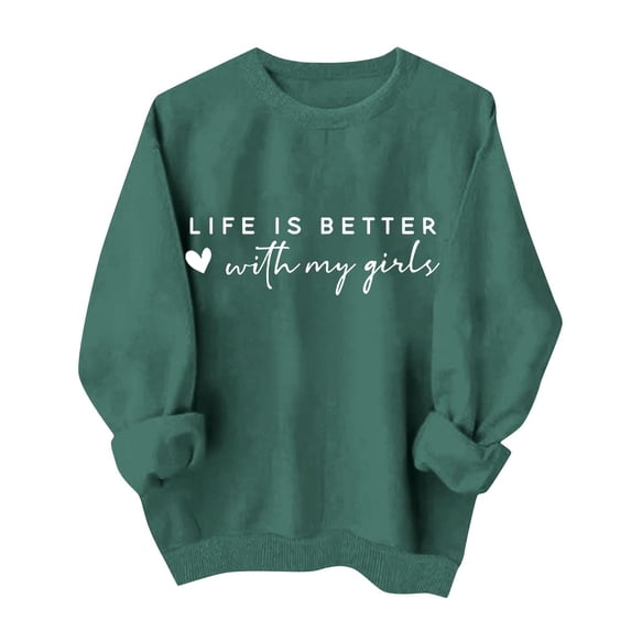 Busydd Valentines Tops for Women Trendy Comfy Love Heart Sweatshirt for Women Casual Long Sleeve