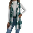 thumbnail image 1 of Busydd Vest for Women Fashion Fall Winter Plaid Women's Outerwear Vests Casual Button Lapel Sleeveless Cardigans for Women with Pockets S, 1 of 9