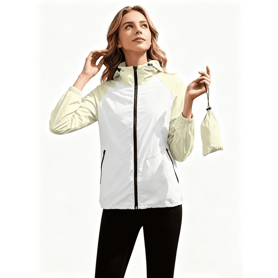 Busydd Windbreaker Jacket Women Trendy Colorblock Waterproof Windproof ...