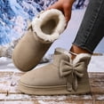 thumbnail image 1 of Busydd Winter Boots for Women Fashion Warm Solid Color Fleece Womens Snow Boots Comfy Round Toe Slip on Womens Booties 9, 1 of 8