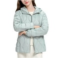 thumbnail image 1 of Busydd Winter Coats for Women Solid Color Long Sleeve Puffer Jacket Fashion Warm Zip Up Lapel Winter Jackets Casual Lightweight Down Jacket Plus Size Puffy Outerwear with Pockets M-4XL, 1 of 7
