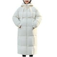 thumbnail image 1 of Busydd Winter Coats for Women Trendy Solid Color Long Puffer Jacket Hooded Cotton Warm Winter Jackets Casual Zip Up Puffy Coat Outerwear with Pockets, 1 of 9