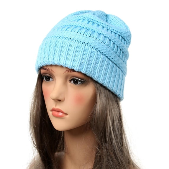 Busydd Winter Hats for Women Solid Color Knit Beanie Fashion Casual Thick Warm Wool Beanie for Cold Weather
