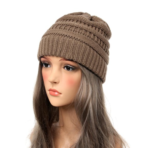 Busydd Winter Hats for Women Solid Color Knit Beanie Fashion Casual Thick Warm Wool Beanie for Cold Weather