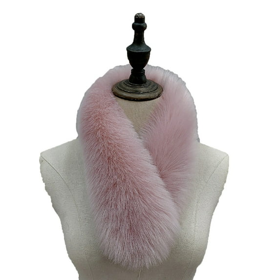 Busydd Winter Scarf for Women Fashion Warm Solid Color Plush Fuzzy Neck Warmers Chunky Neck Scarf Soft Neck Scarves for Cold Weather