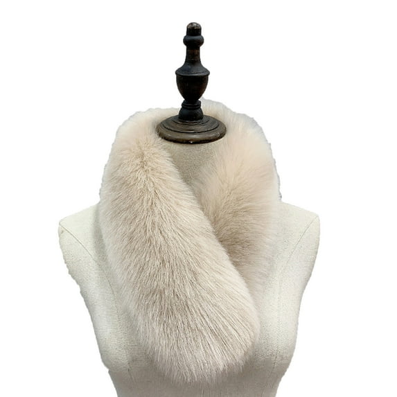 Busydd Winter Scarf for Women Fashion Warm Solid Color Plush Fuzzy Neck Warmers Chunky Neck Scarf Soft Neck Scarves for Cold Weather