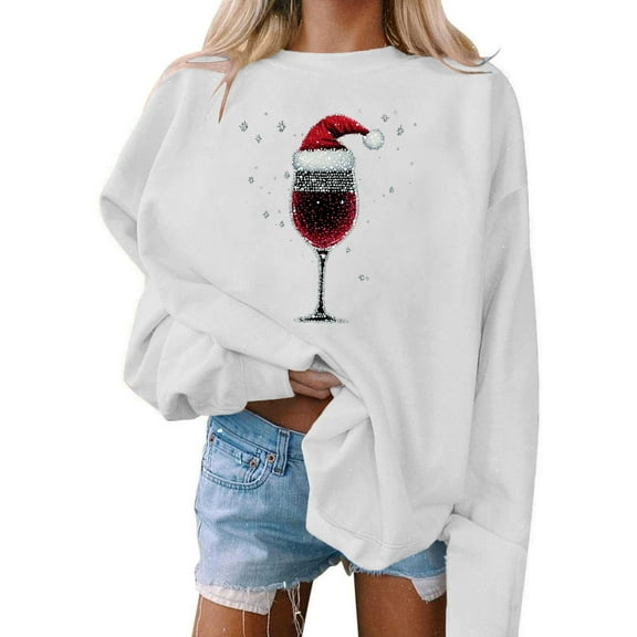 Busydd Women Christmas Sweatshirt Fall Fashion Vacation Graphic Crewneck Sweatshirt Casual Loose Xmas Long Sleeve Tops for Women S