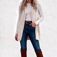 thumbnail image 1 of Busydd Women Fleece Vest Solid Color Hooded Warm Winter Vest for Women Trendy Open Front Sleeveless Womens Vests Outerwear, 1 of 11
