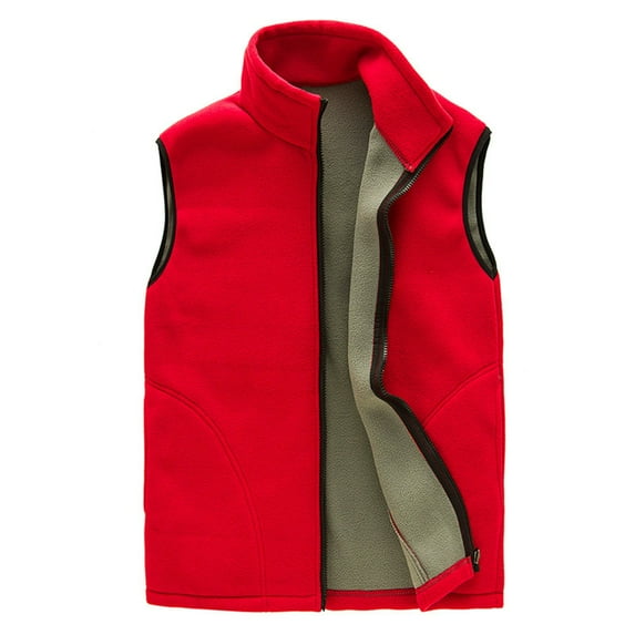 Busydd Women Fleece Vest Solid Color Warm Winter Vest for Women Casual Sleeveless Zipper Womens Vest Thermal Stand Collar Women's Outerwear Vests XL