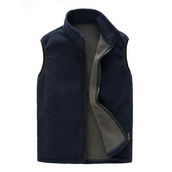 Busydd Women Fleece Vest Solid Color Warm Winter Vest for Women Casual Sleeveless Zipper Womens Vest Thermal Stand Collar Women's Outerwear Vests XL