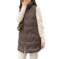 thumbnail image 1 of Busydd Women Puffer Vest Solid Color Hooded Womens Down Vest Sleeveless Zipper Warm Winter Vest for Women Casual Thermal Puffer Jacket L, 1 of 7